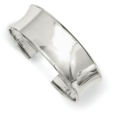Lex & Lu Sterling Silver 30mm Fancy Cuff Bangle Bracelet 